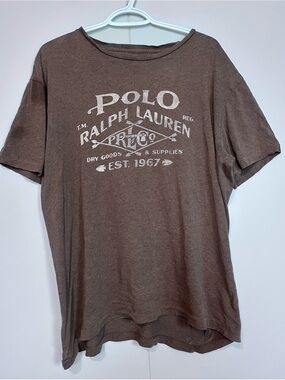 Polo Ralph Lauren Brown Graphic Tee Shirt Men’s Large Cotton